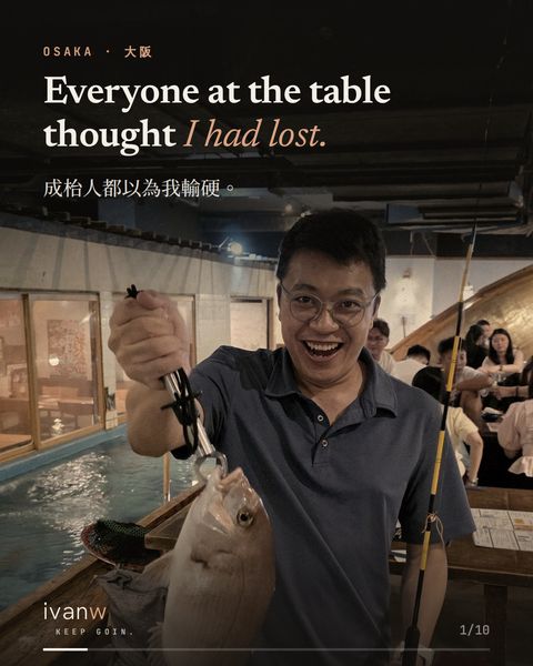 Osaka slide: Ivan holding the fish he caught
